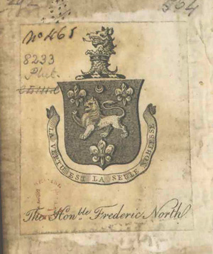 Frederick North's Ex Libris Ex Libris of Frederick North